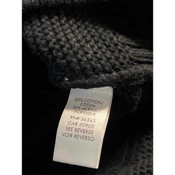 Calvin Klein Fisherman Cable Knit Sweater Men XL Chunky V Neck Black Pullover - Picture 11 of 11